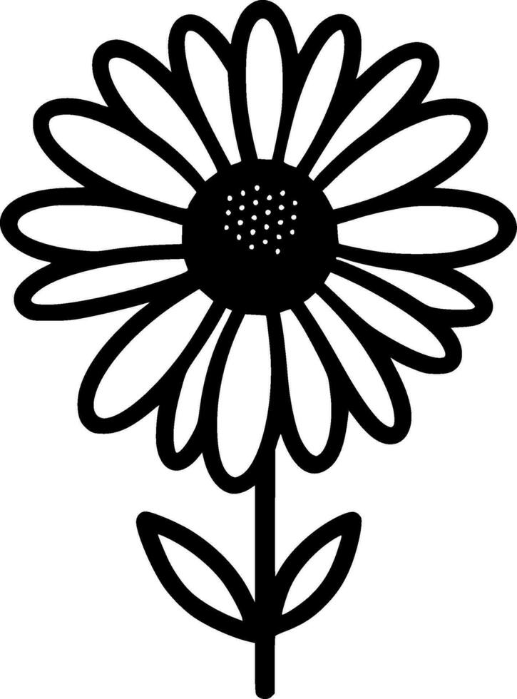 Daisy, Black and White Vector illustration