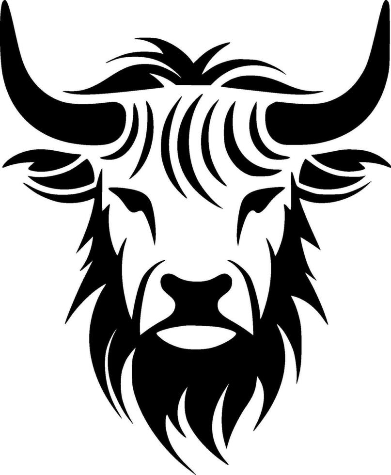 Highland Cow, Minimalist and Simple Silhouette - Vector illustration