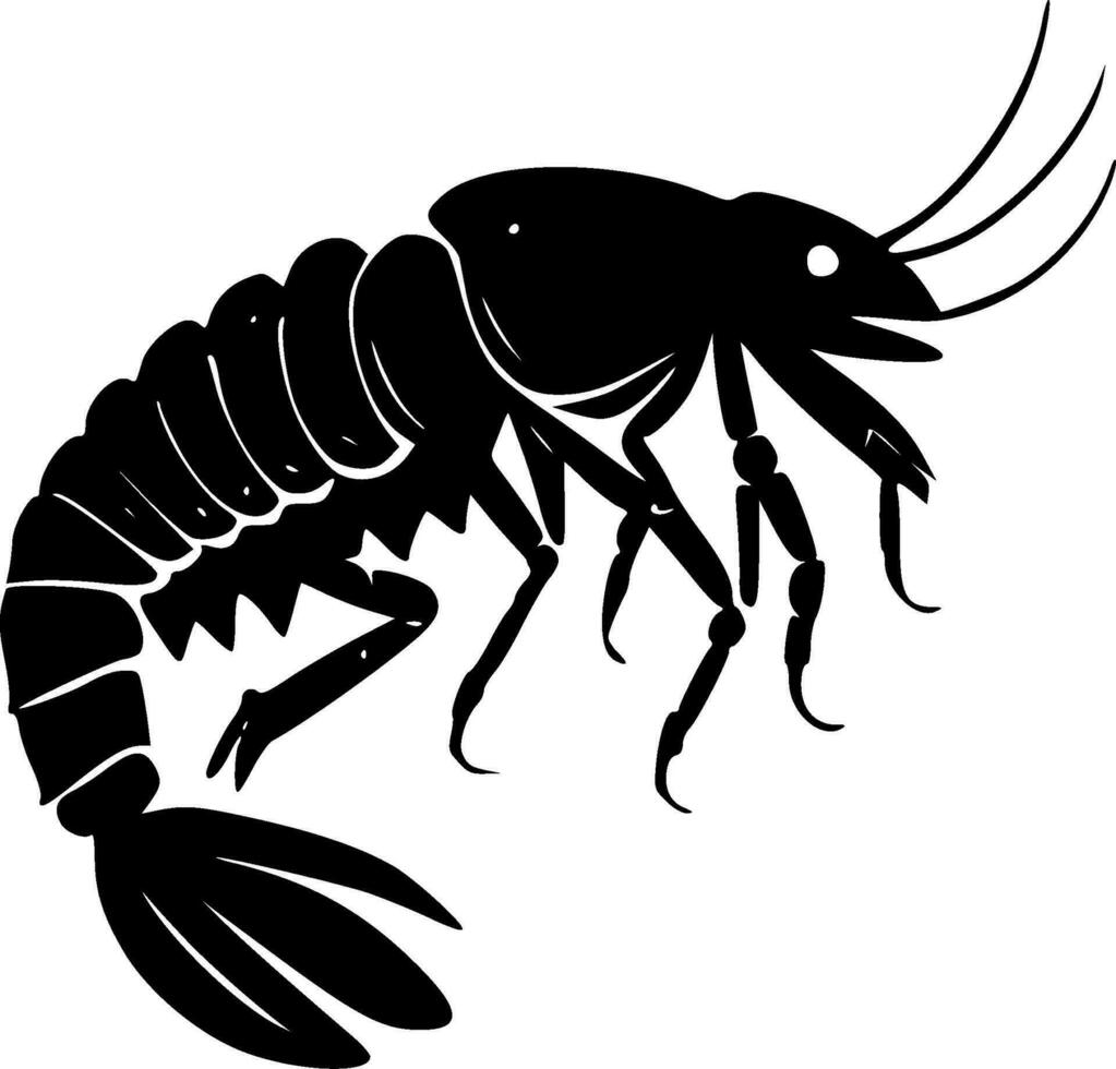 cangrejo de río - negro y blanco aislado icono - vector ilustración