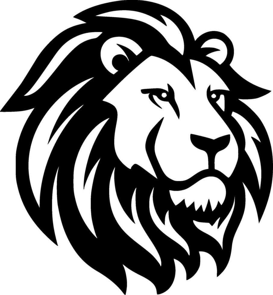 Lion - Black and White Isolated Icon - Vector illustration