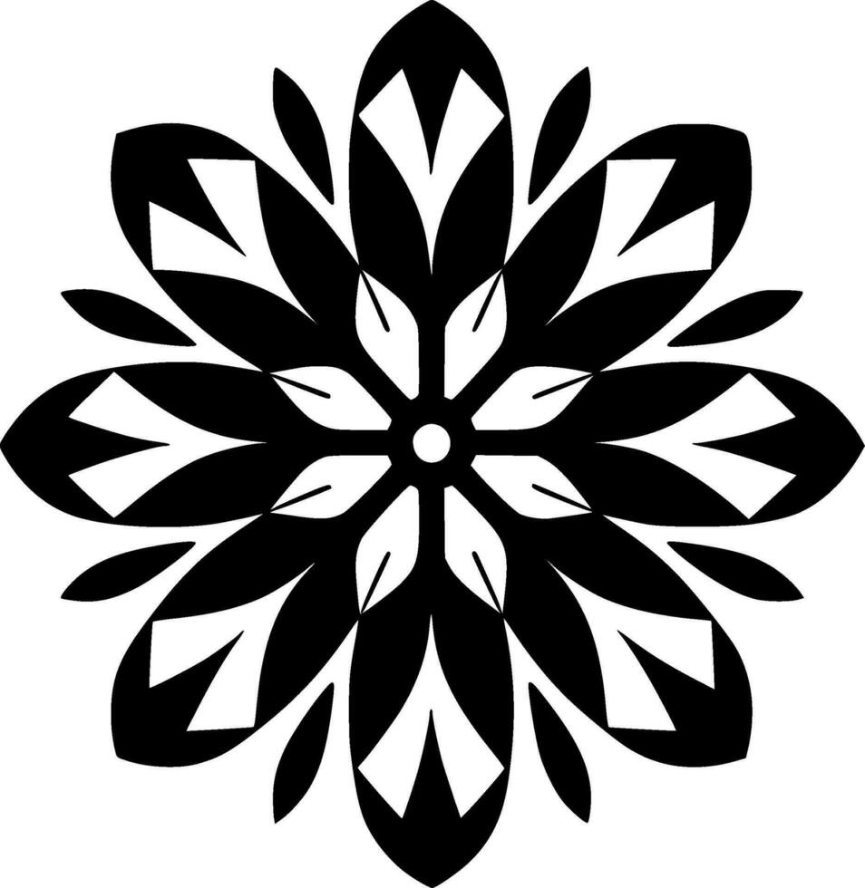 Mandala, Black and White Vector illustration