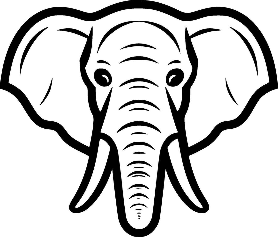 Elephant, Minimalist and Simple Silhouette - Vector illustration