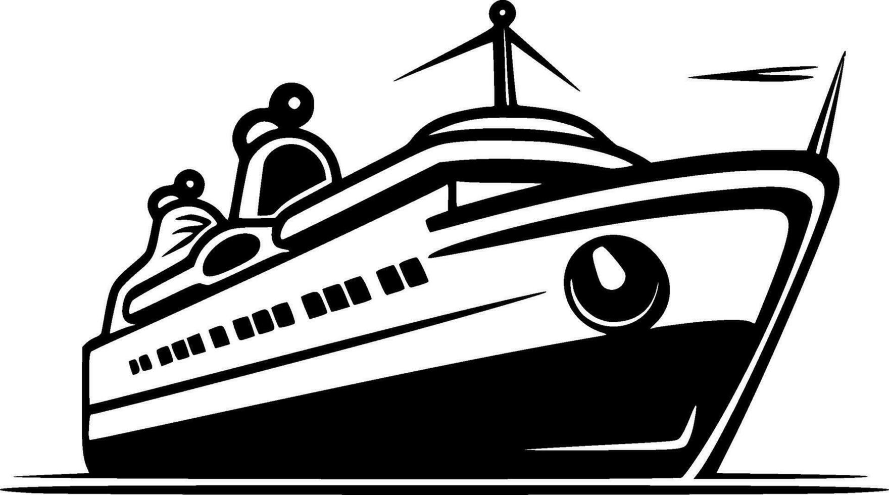 Cruise - Black and White Isolated Icon - Vector illustration