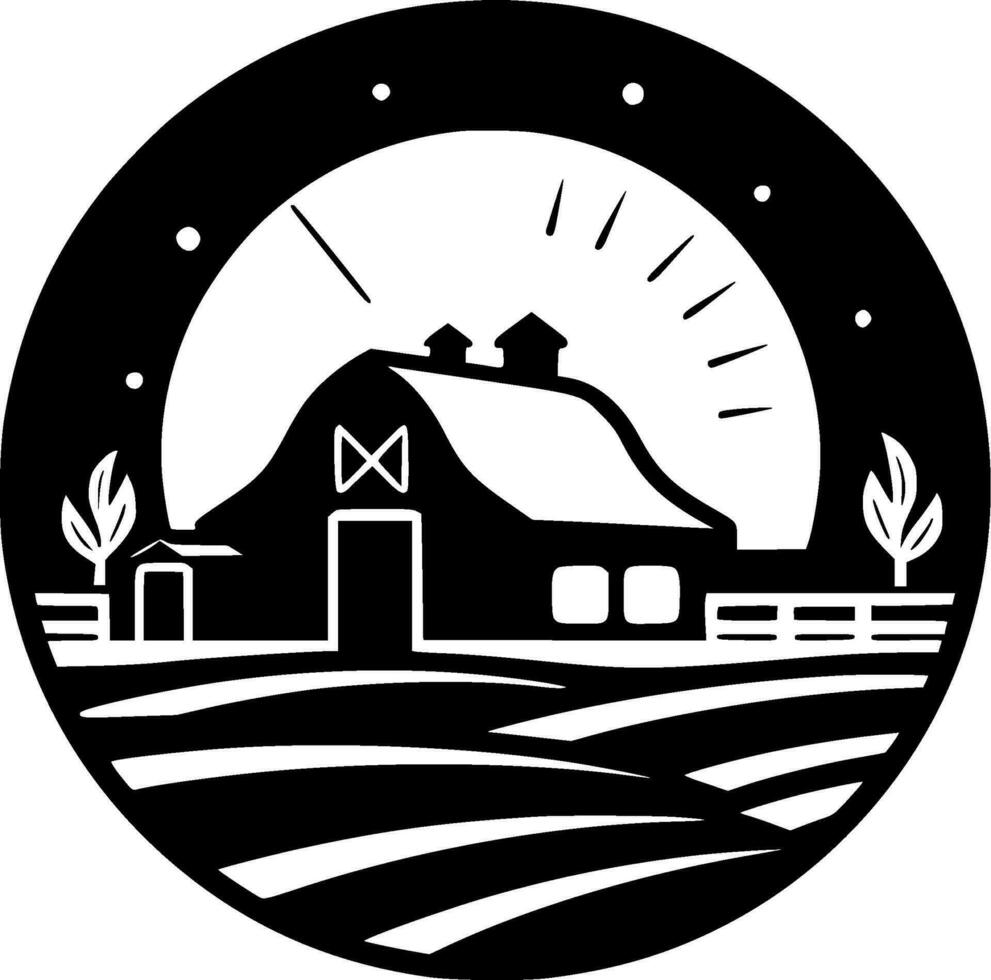 Farm, Minimalist and Simple Silhouette - Vector illustration