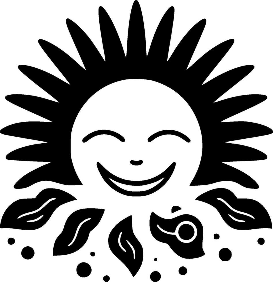 Summer, Black and White Vector illustration