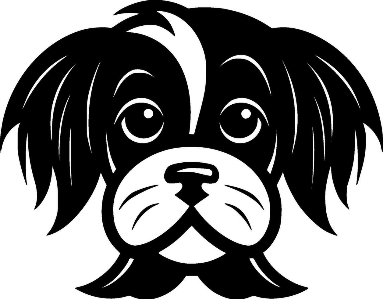 perro, negro y blanco vector ilustración