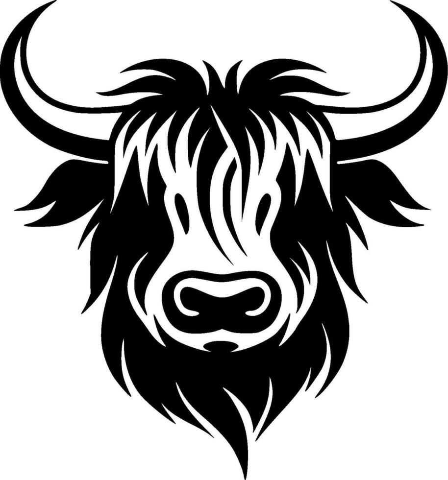 Highland Cow, Minimalist and Simple Silhouette - Vector illustration