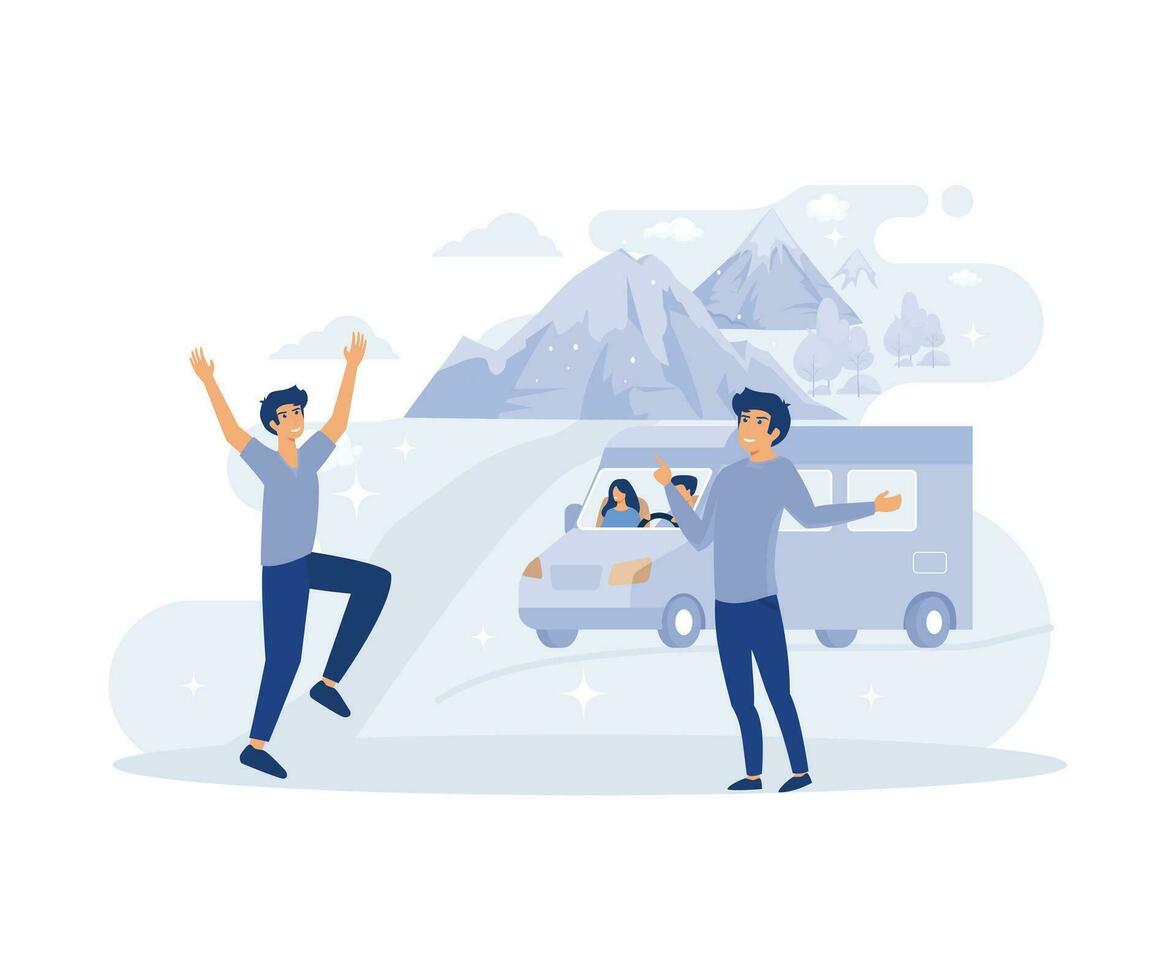 School environment concept, Socialization of pupils, student club, field trip, social interaction. flat vector modern illustration