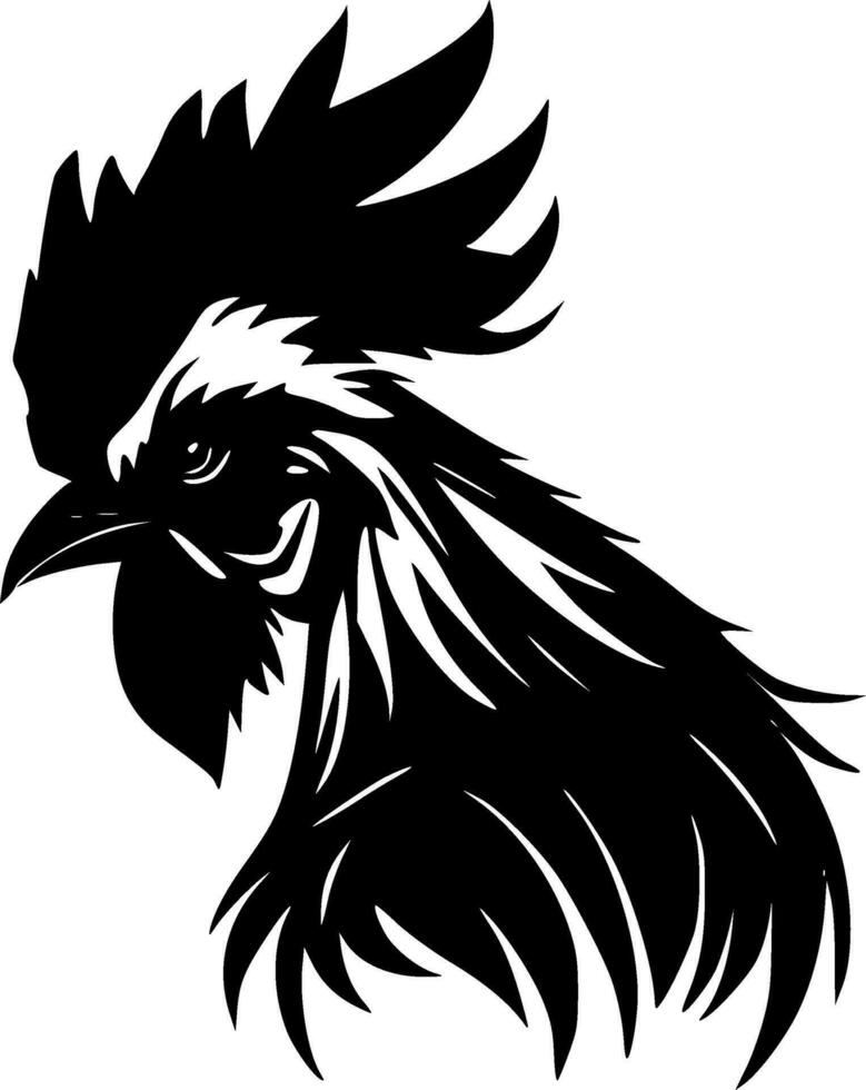 gallo, negro y blanco vector ilustración