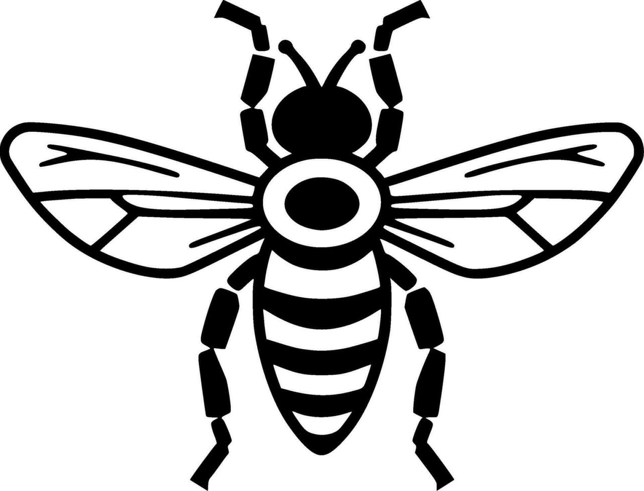 Bees - Black and White Isolated Icon - Vector illustration