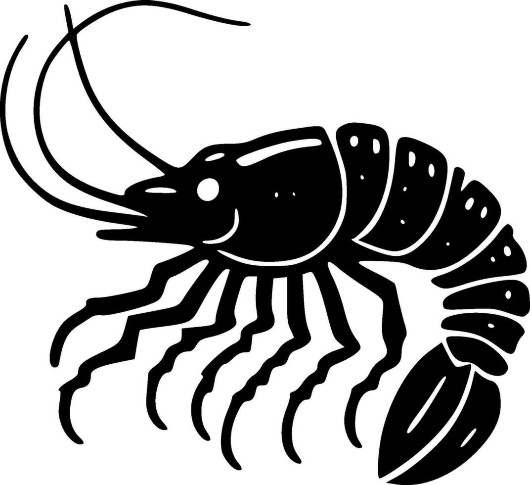 Crawfish, Minimalist and Simple Silhouette - Vector illustration