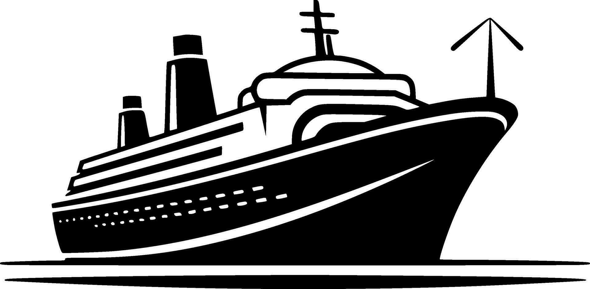 crucero - negro y blanco aislado icono - vector ilustración