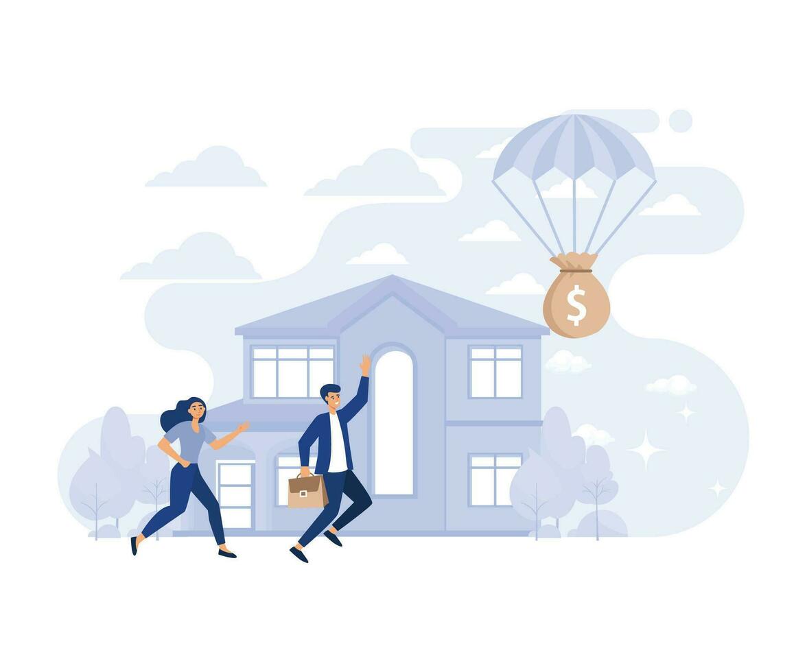 Coronavirus stimulus package plan. Mortgage relief program. Flat vector modern illustration