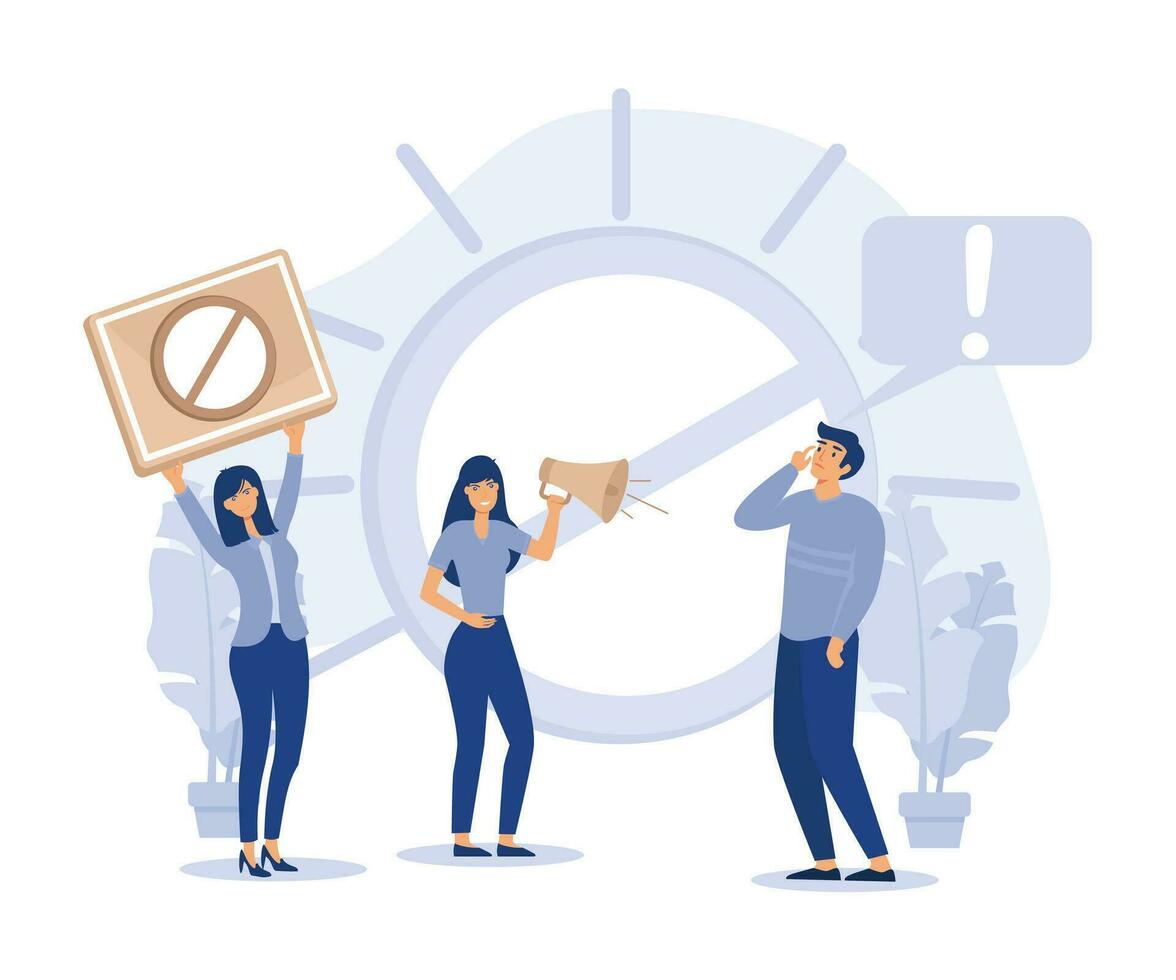 Social media behavior, Cancel culture, public backlash, Internet criticism, flat vector modern illustration