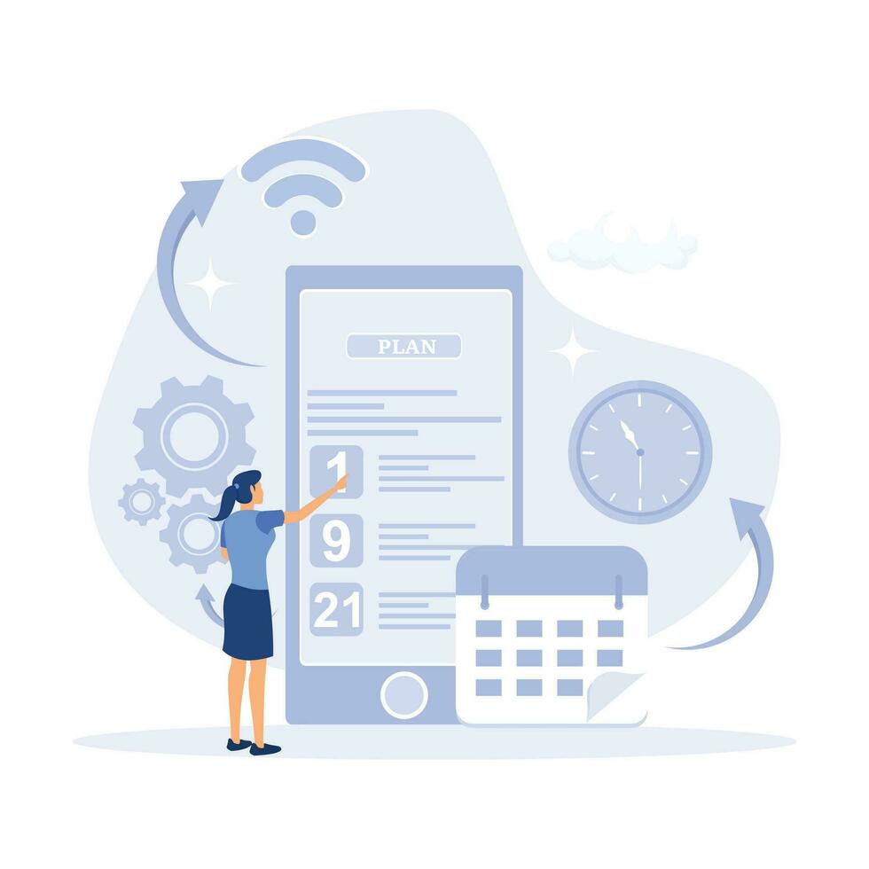 Schedule management. Business and organization concept. flat modern vector illustration