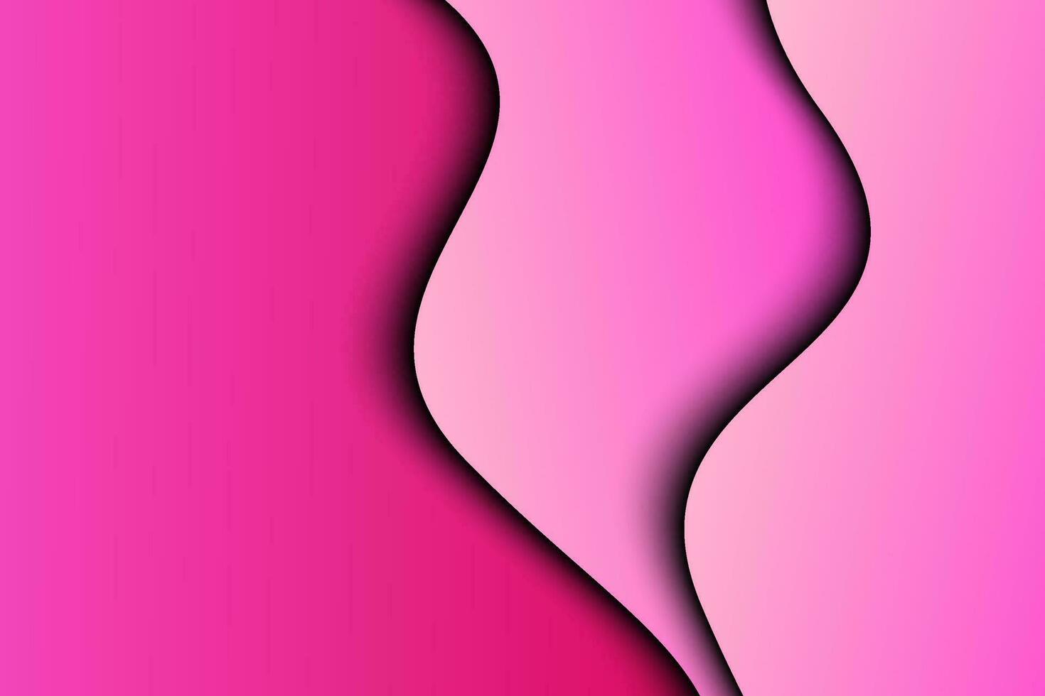 Abstract wave shape papercut pink color background vector