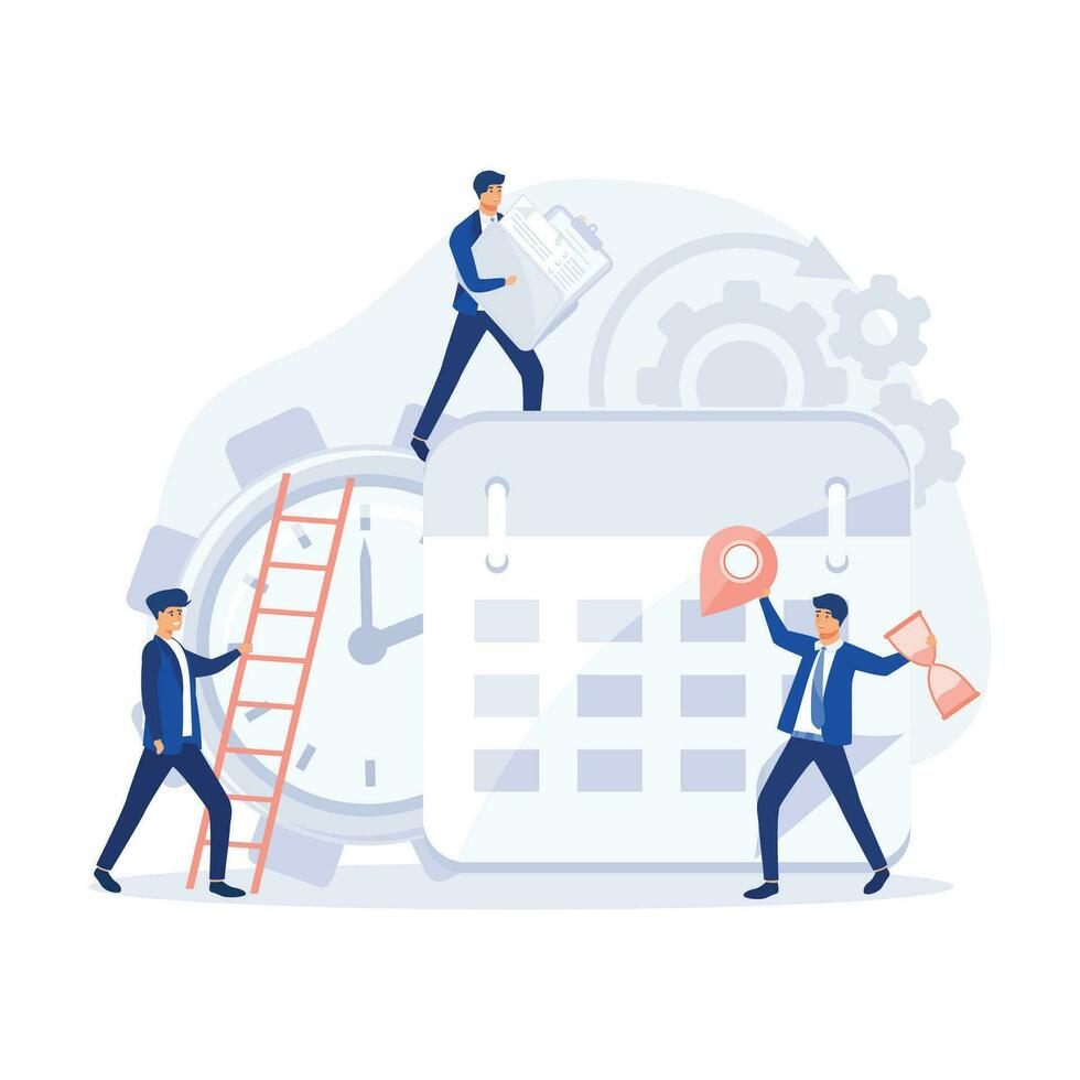 Time management. Projects and deadlines, flat vector modern illustration