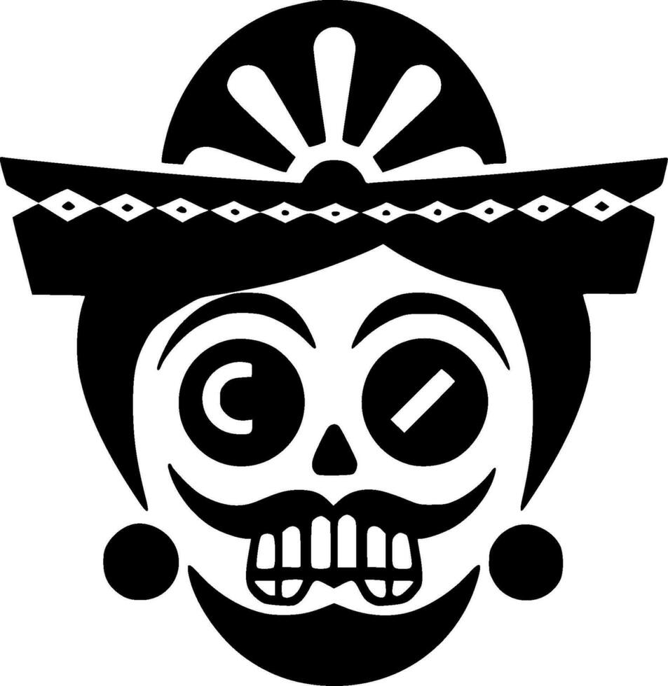 Mexico, Black and White Vector illustration