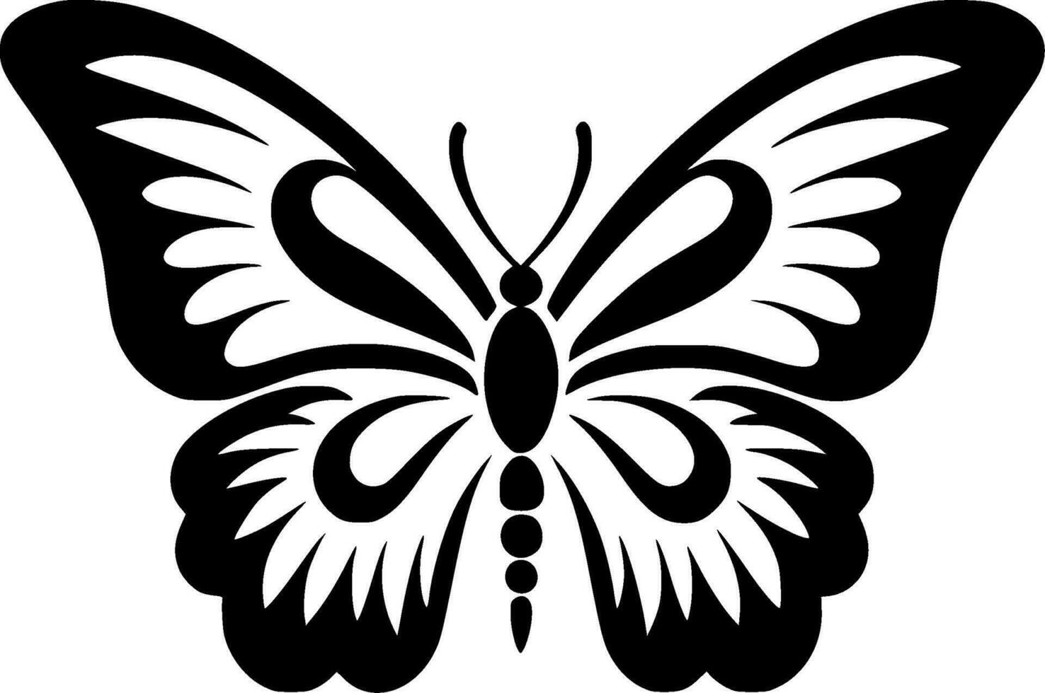 mariposa, negro y blanco vector ilustración