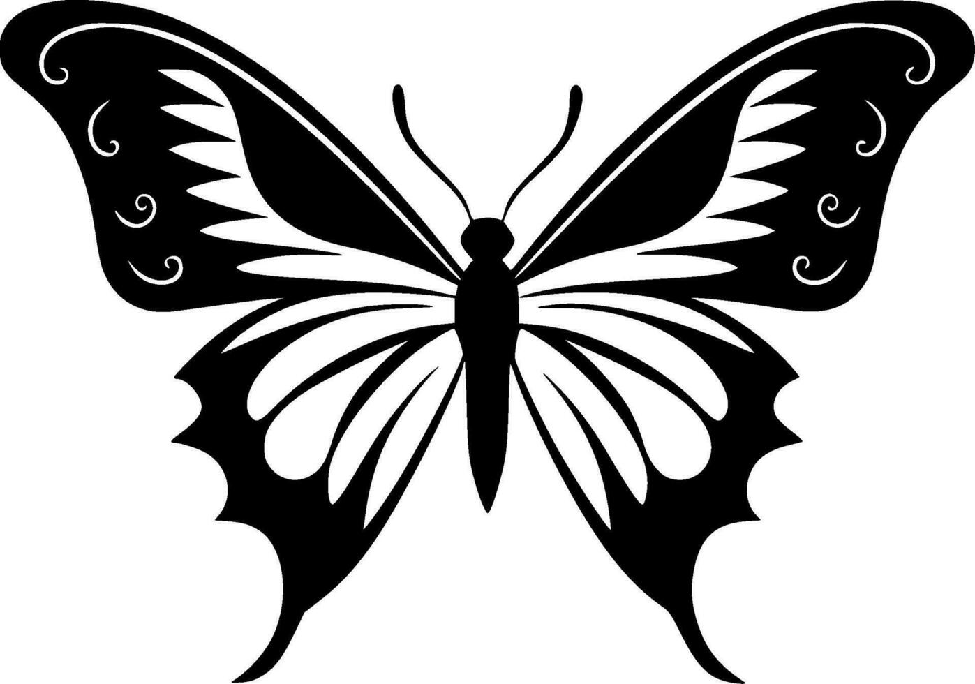 Butterfly - Black and White Isolated Icon - Vector illustration