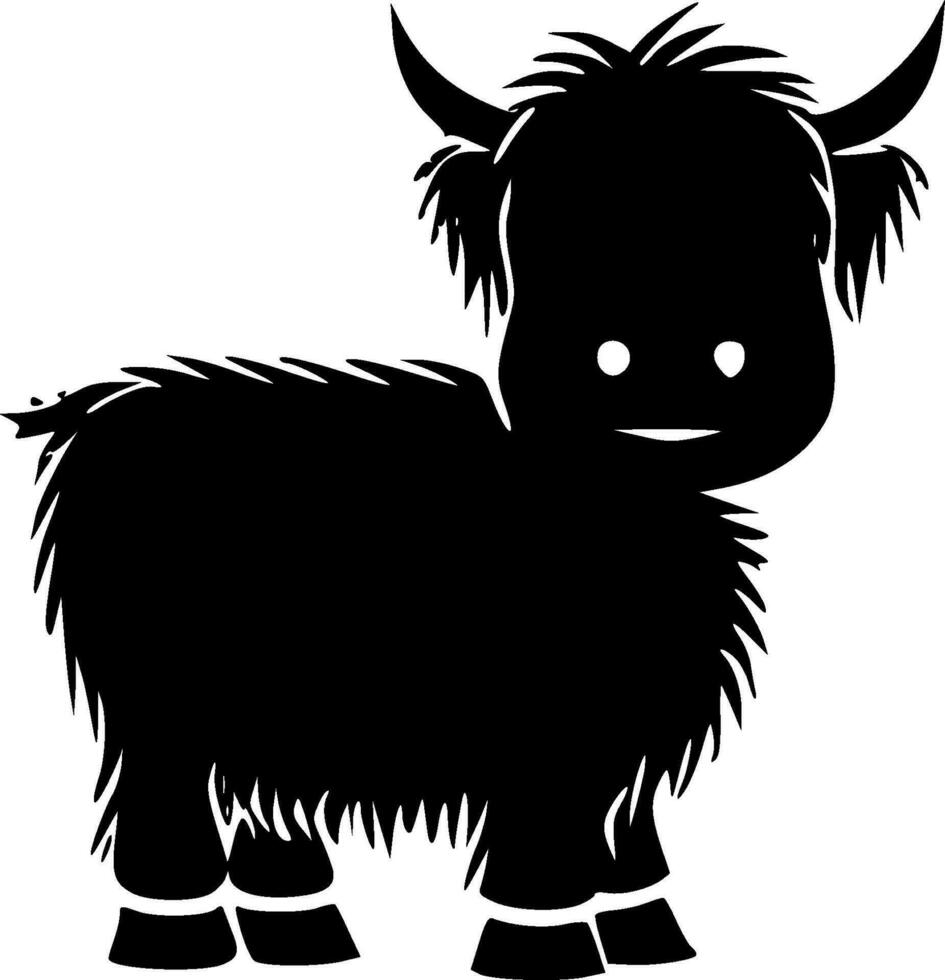 Highland Cow - Minimalist and Flat Logo - Vector illustration