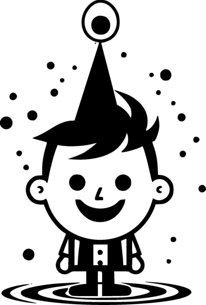 Birthday, Black and White Vector illustration