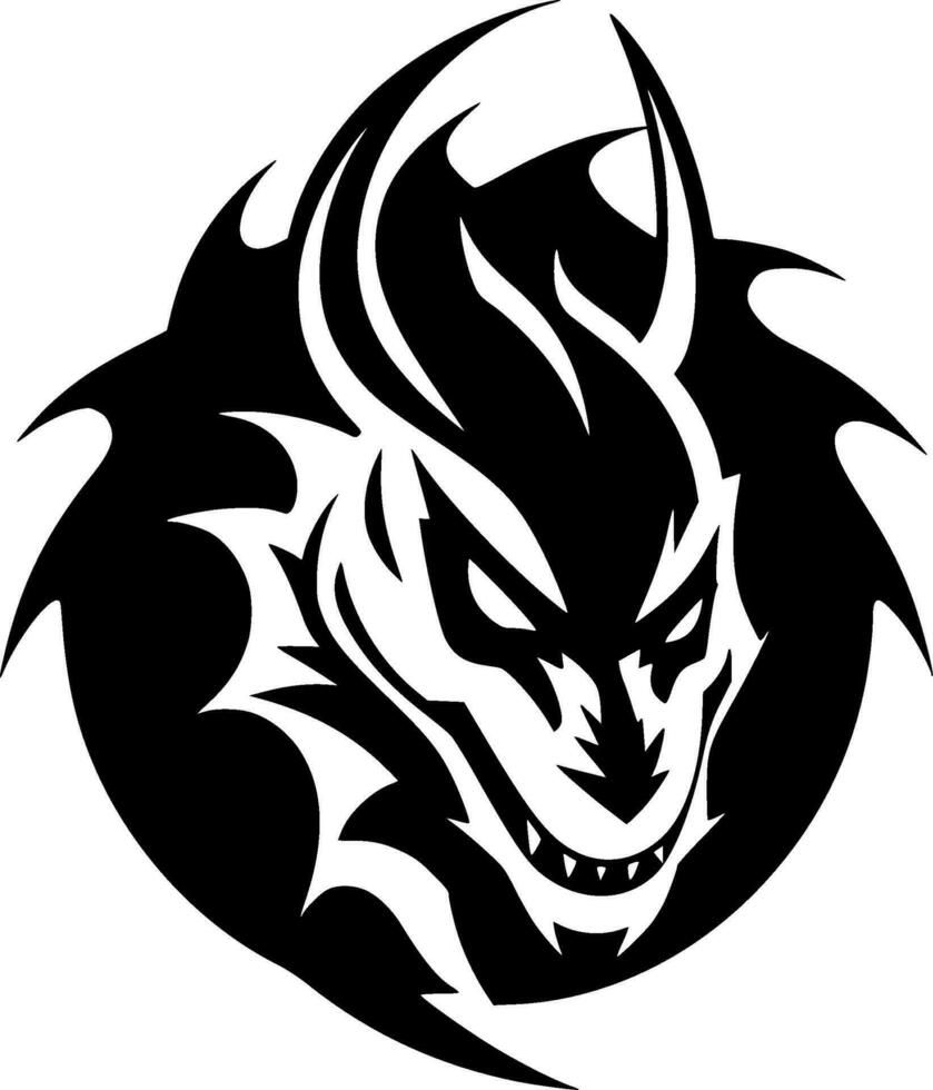 Dragon, Black and White Vector illustration 25341182 Vector Art at Vecteezy