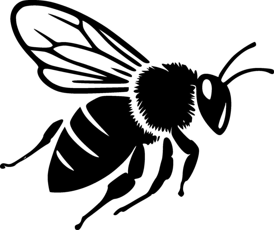 Bee - Black and White Isolated Icon - Vector illustration