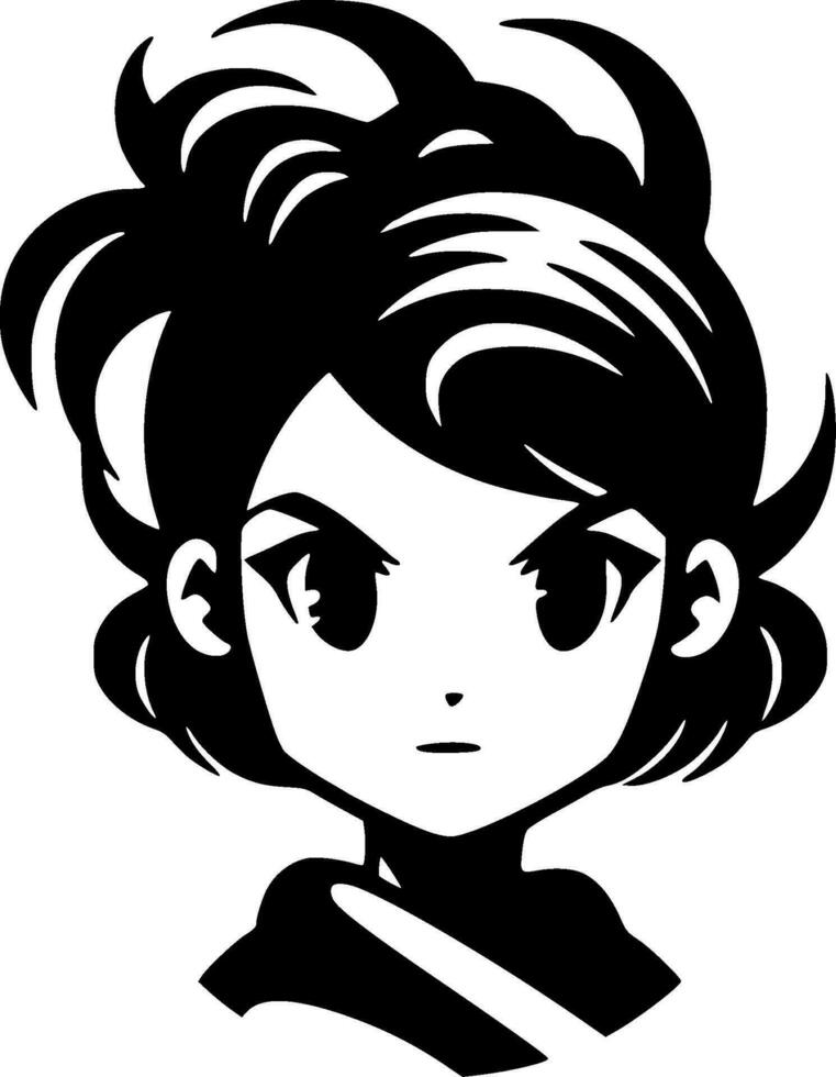 Anime - Minimalist and Flat Logo - Vector illustration