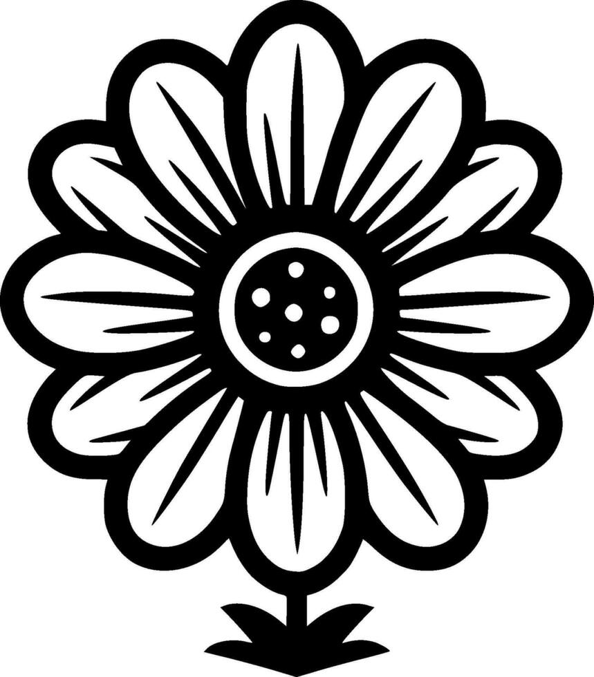 Daisy, Minimalist and Simple Silhouette - Vector illustration