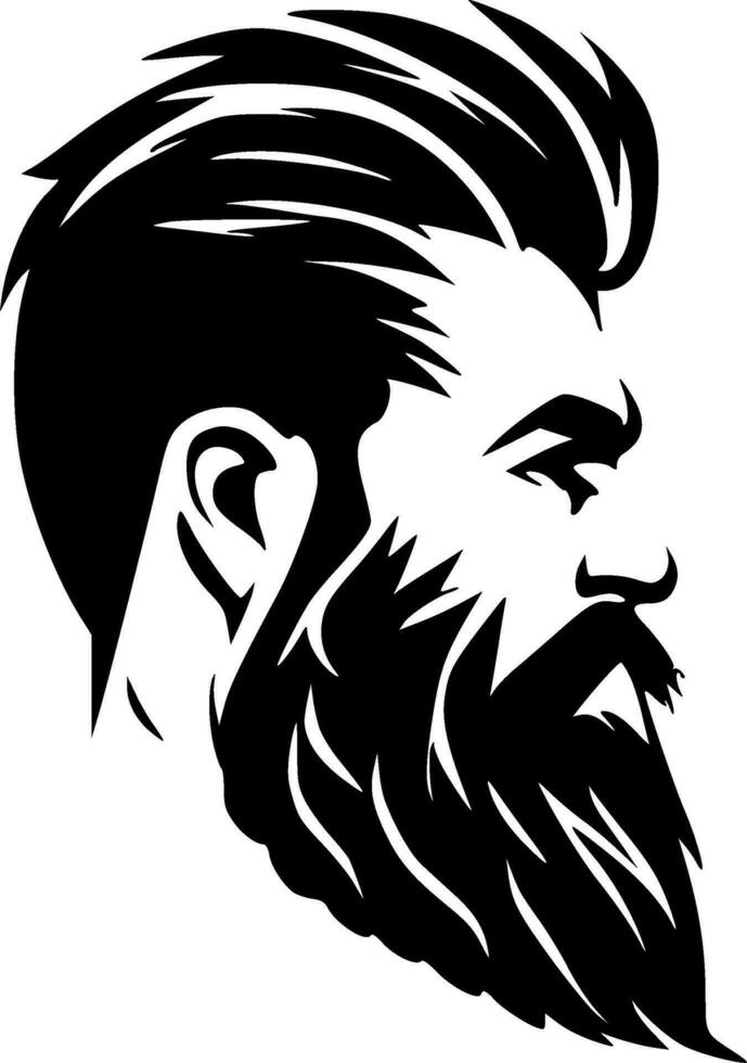 Beard, Minimalist and Simple Silhouette - Vector illustration