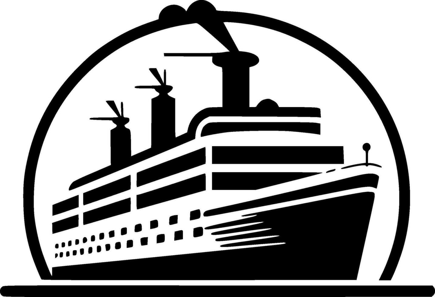 Cruise, Minimalist and Simple Silhouette - Vector illustration