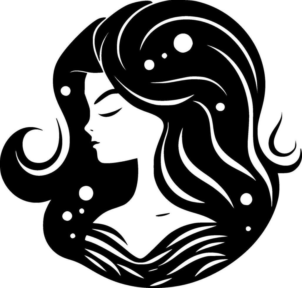 Mermaid - Minimalist and Flat Logo - Vector illustration
