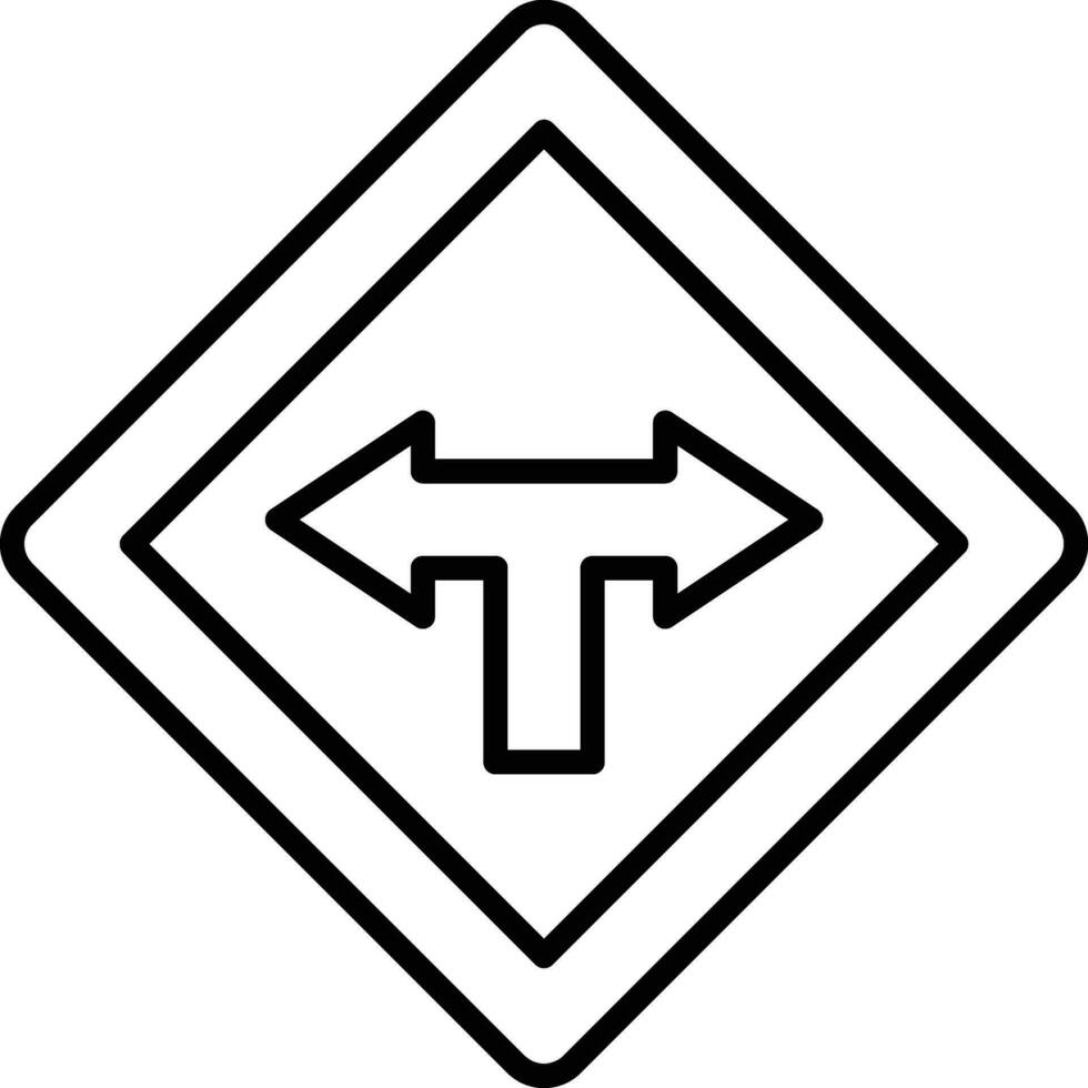 Two way line icon vector