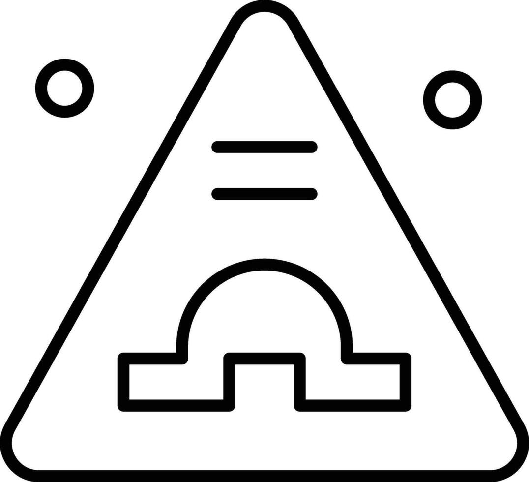 jump alert sign  road sign line vector