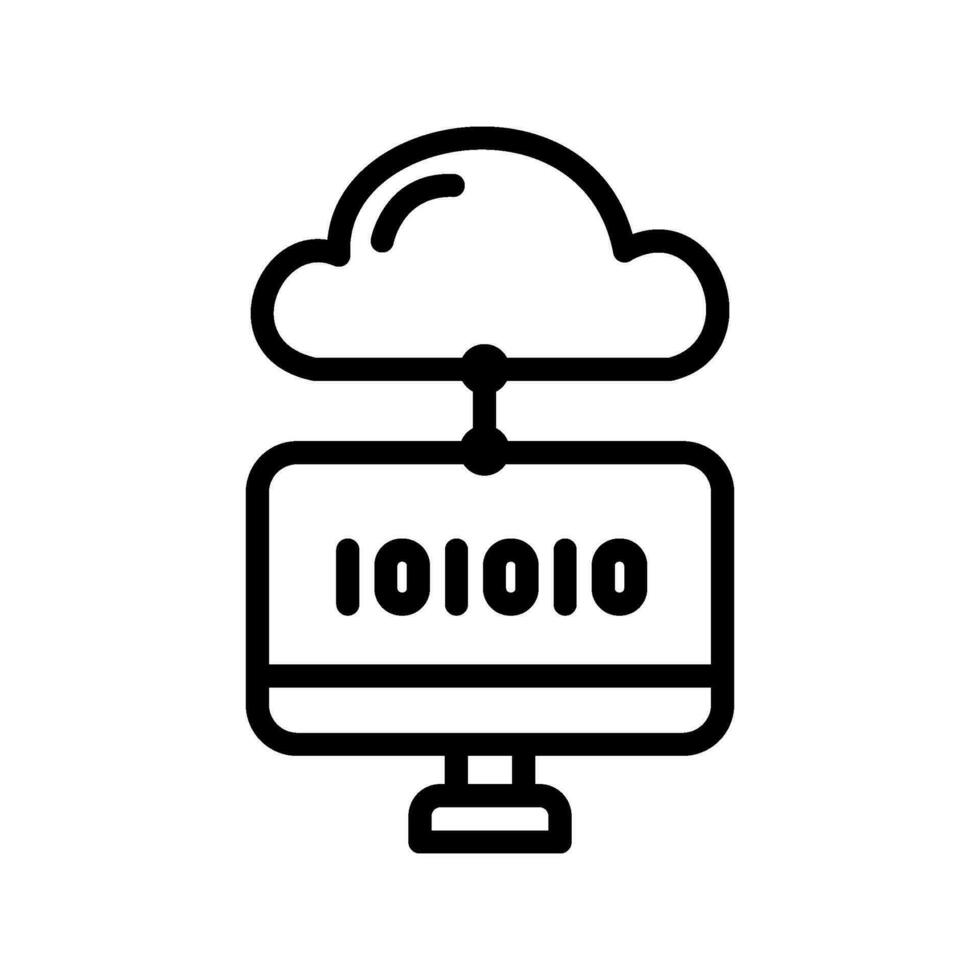 un nube informática icono en línea estilo vector