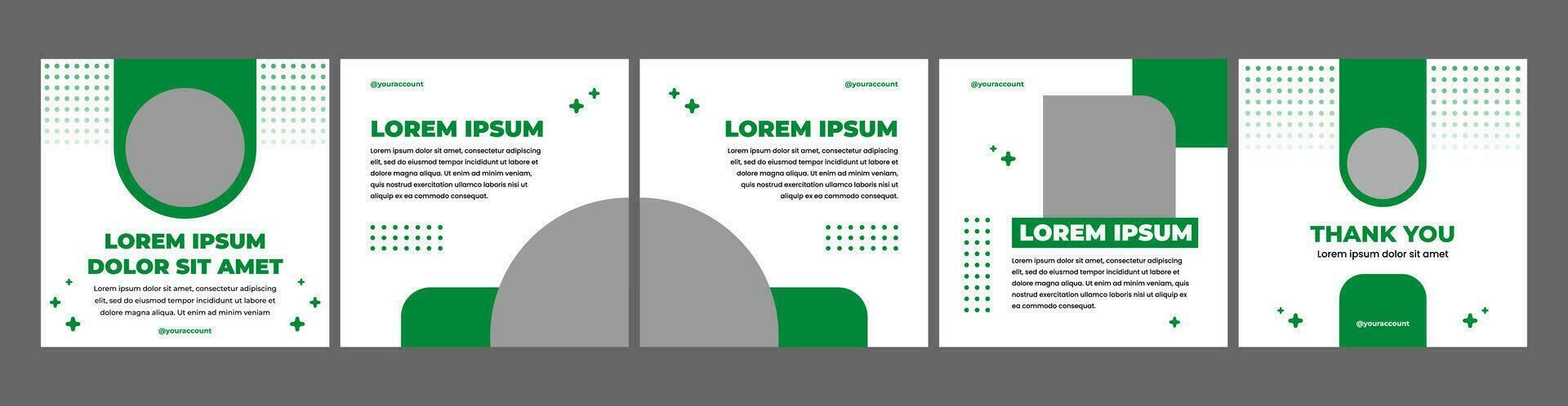 creative carousel or microblog template for social media post. social media template with green theme vector