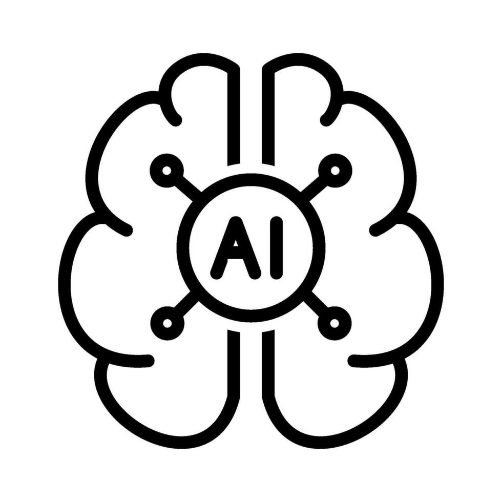 an artificial intelligence icon in line style vector