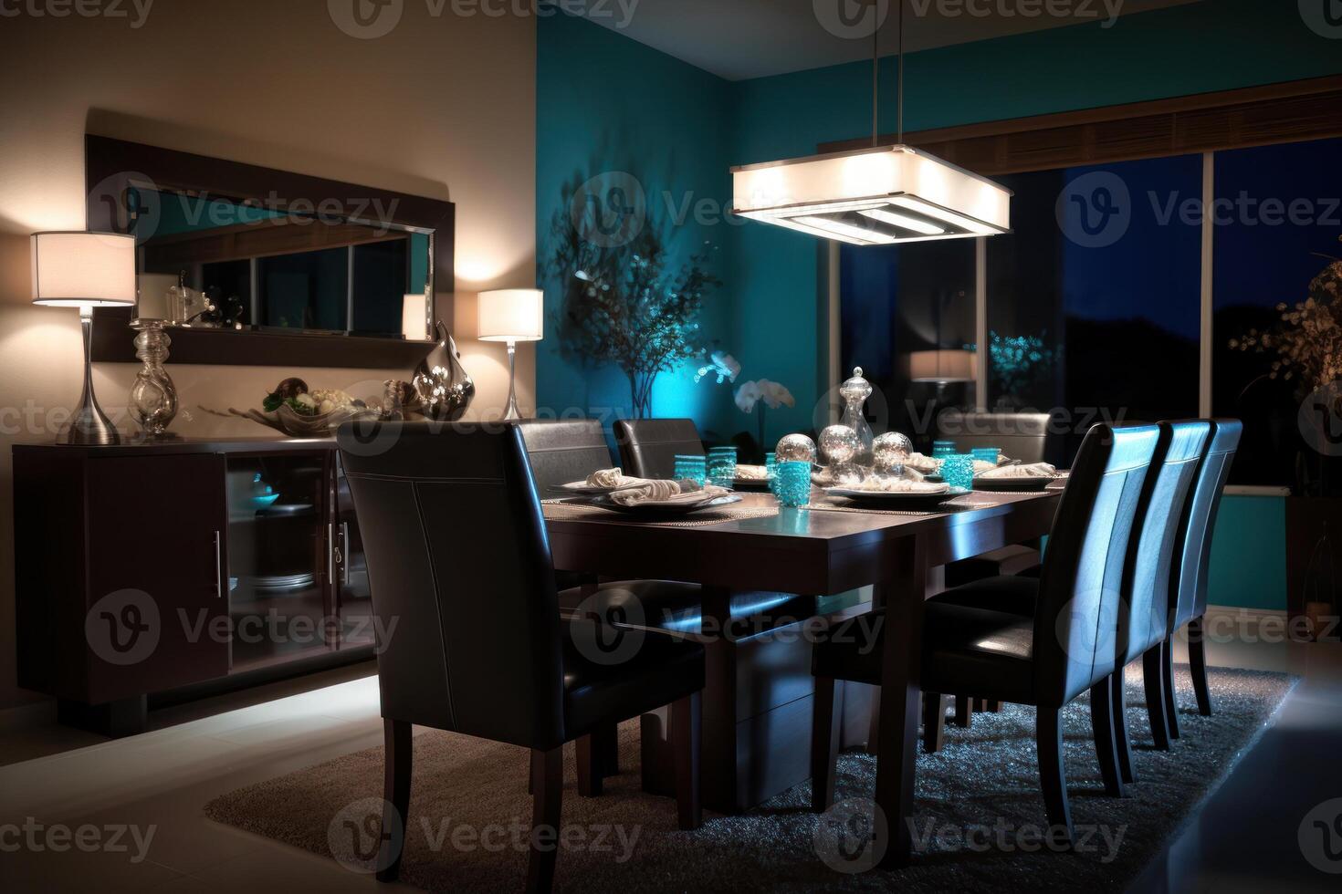 stock photo of professional catalog image with full dining room table photography