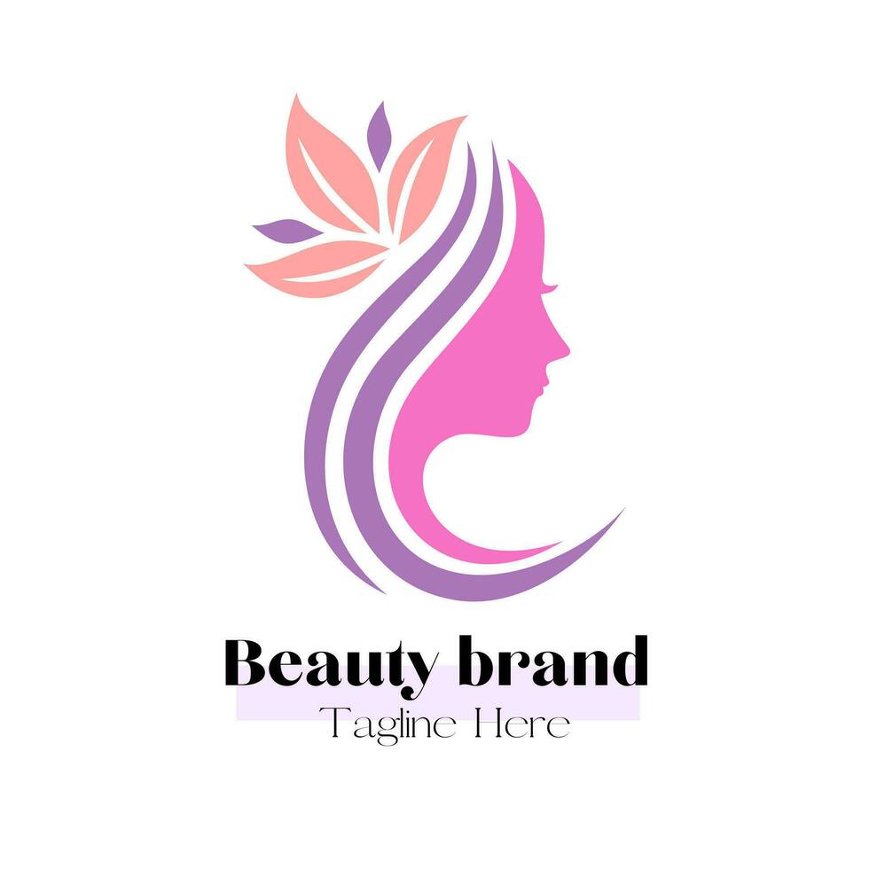 Beauty salon logo vector design illustration, brand identity emblem