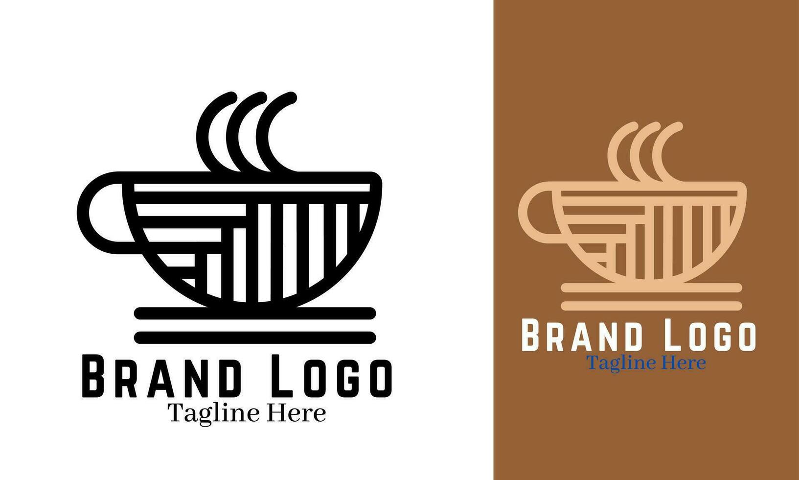 Coffee logo design vector illustration, brand identity emblem