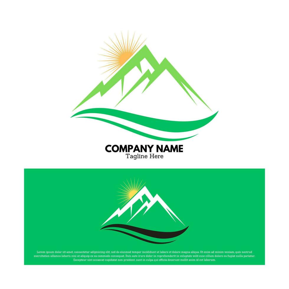 montaña marca logo vector diseño