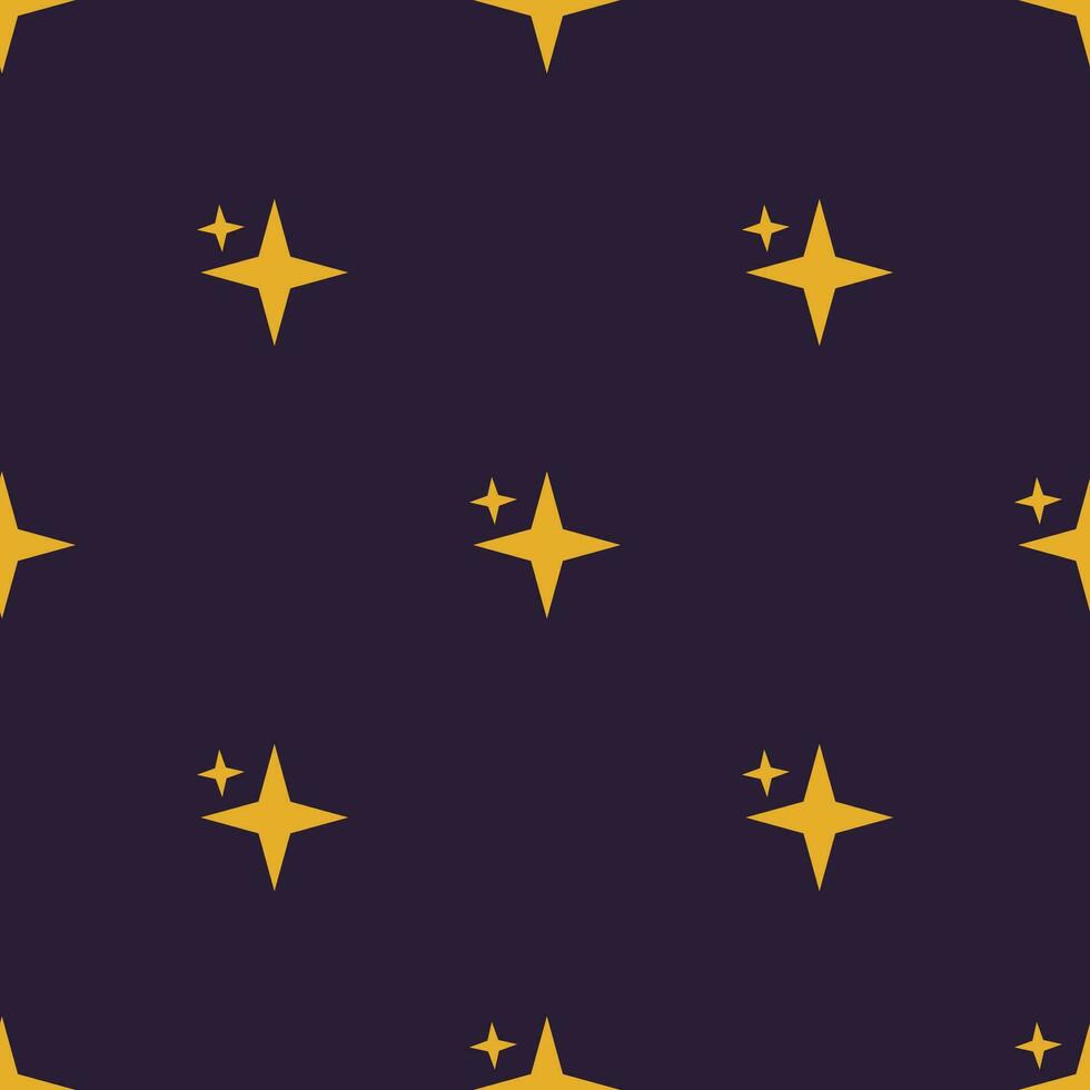 Seamless pattern with yellow stars on dark blue background vector