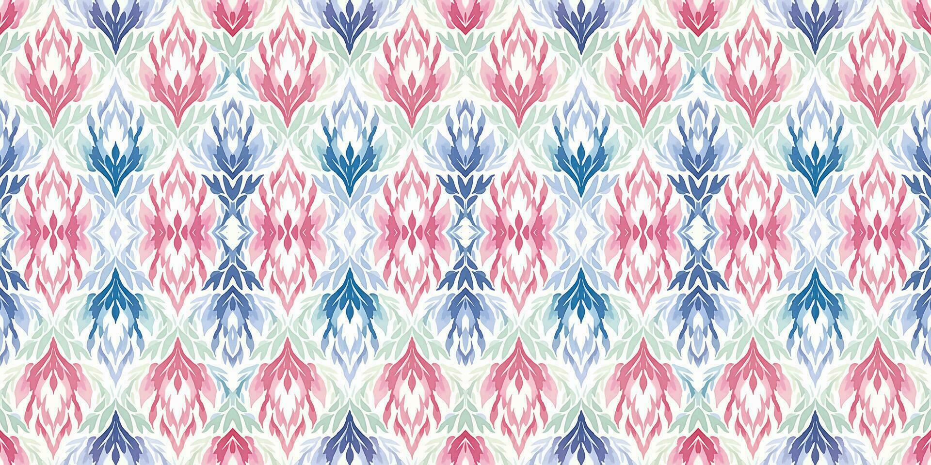 Seamless batik pattern, Seamless floral batik pattern, and Seamless motif pattern resemble ethnic boho, Aztec, and ikat styles. designed for use in satin, wallpaper, fabric, curtain, carpet, Batik vector