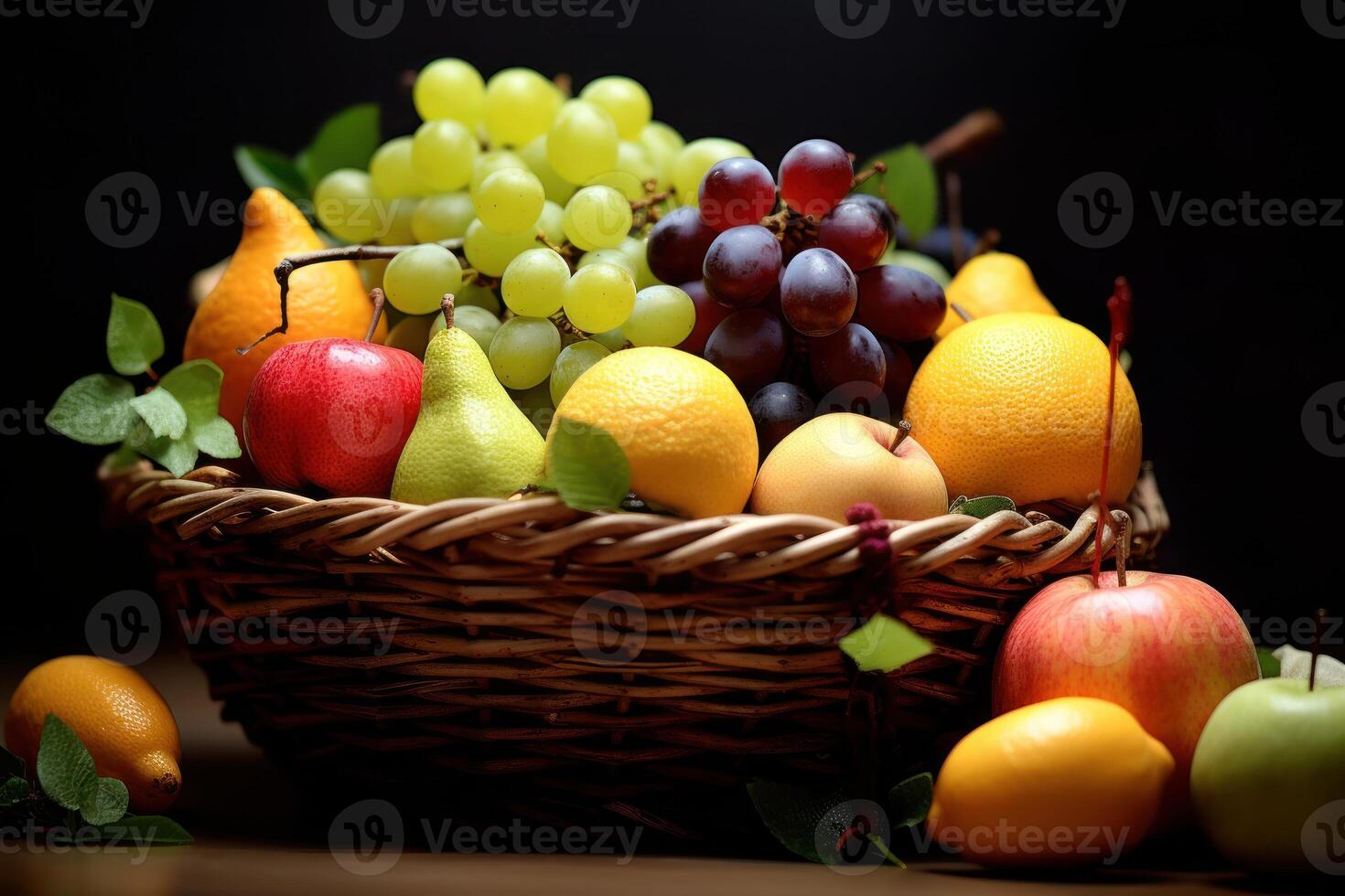 stock photo of mix fruit on the basket Editorial food photography