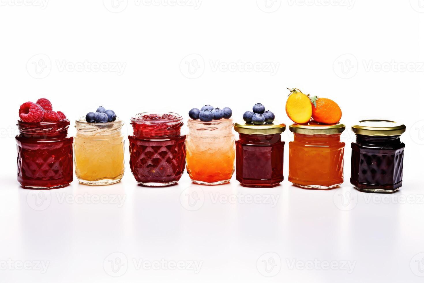 fruits jam isolated white background professional food photography photo
