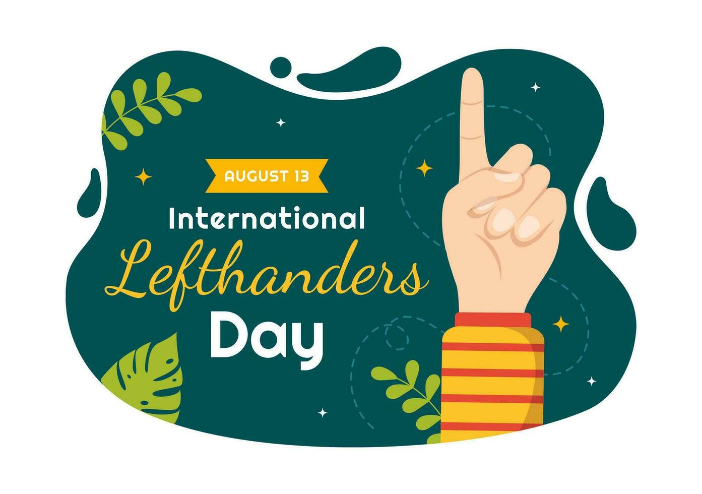 Happy LeftHanders Day Celebration Vector Illustration with Raise Awareness of Pride in Being Left Handed in Flat Cartoon Hand Drawn Templates