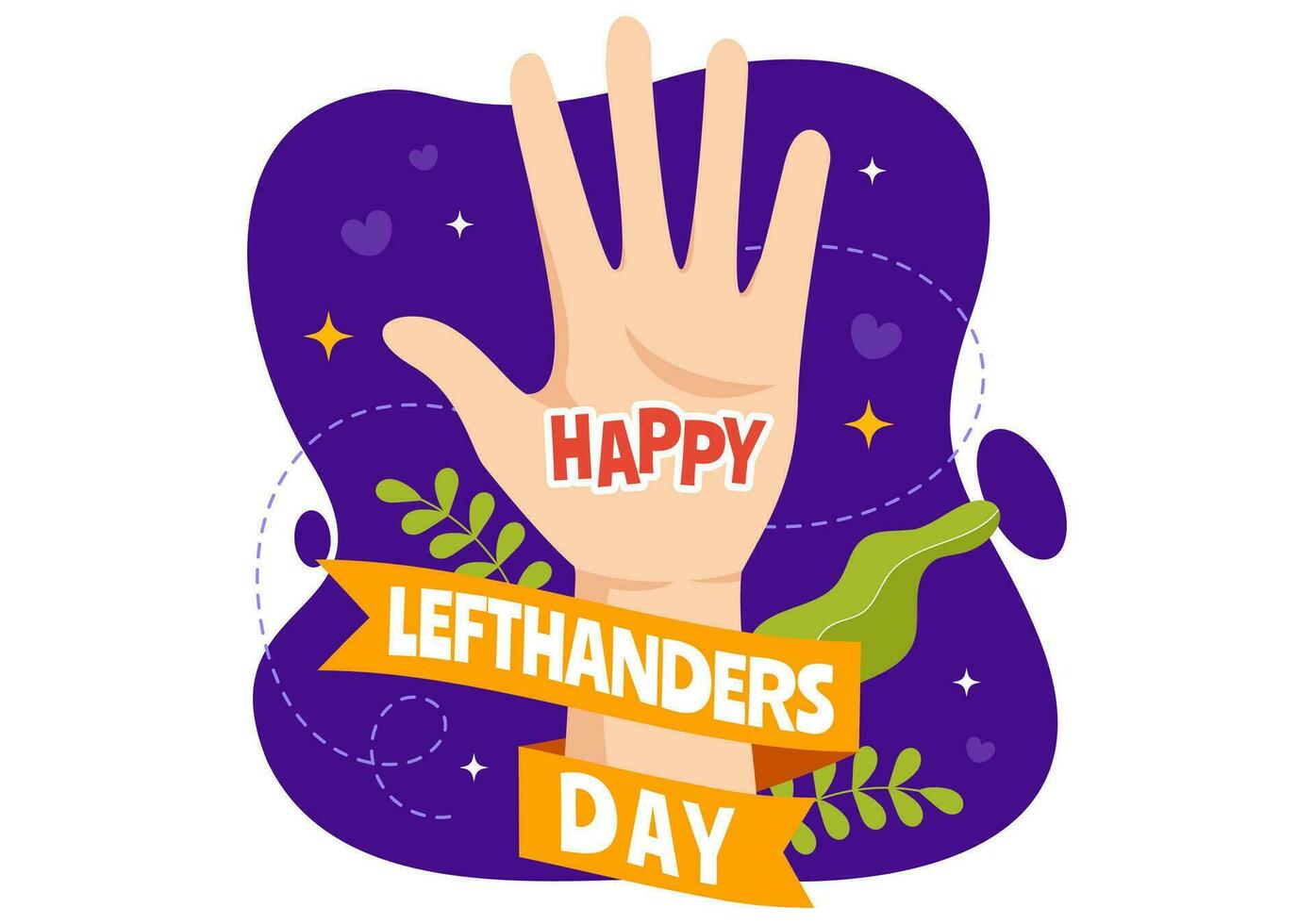 Happy LeftHanders Day Celebration Vector Illustration with Raise Awareness of Pride in Being Left Handed in Flat Cartoon Hand Drawn Templates