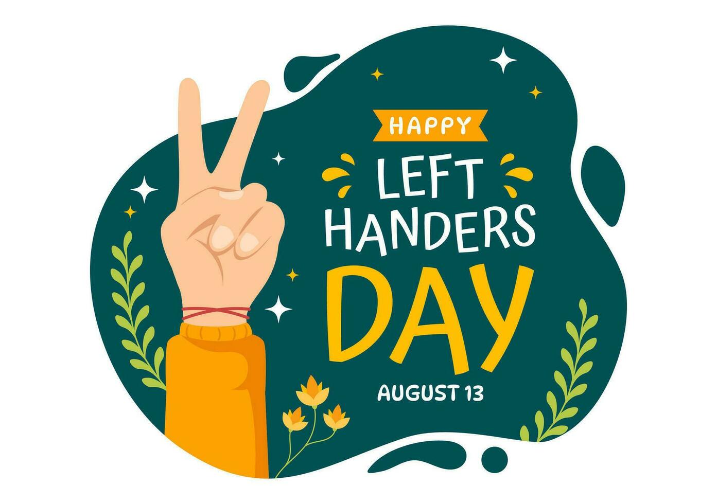 Happy LeftHanders Day Celebration Vector Illustration with Raise Awareness of Pride in Being Left Handed in Flat Cartoon Hand Drawn Templates