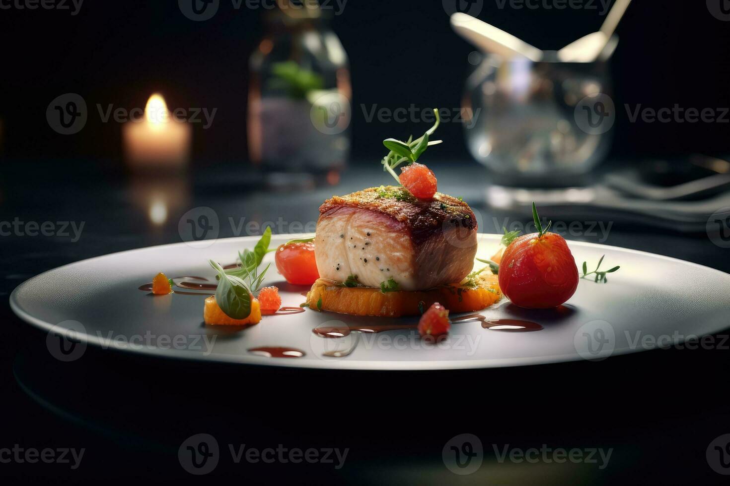 fine dining Profesional advertising Food Photography AI Generated photo